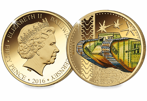 Mark I Tank Gold Plated Coin both sides